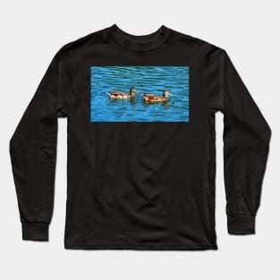 Two Ducks Swimming In The Water Long Sleeve T-Shirt